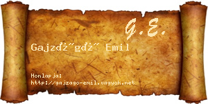 Gajzágó Emil névjegykártya