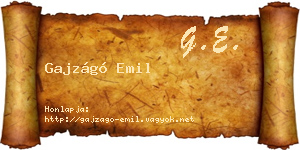 Gajzágó Emil névjegykártya